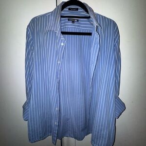 Vintage Express Men's Light Blue Vertical Pinstripe Button-Down Shirt
